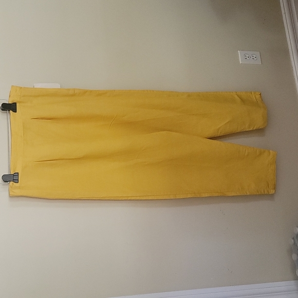 VTG Marla Kim Bright Yellow Boot Cut Pants Side zipper SZ 18 - Picture 4 of 8